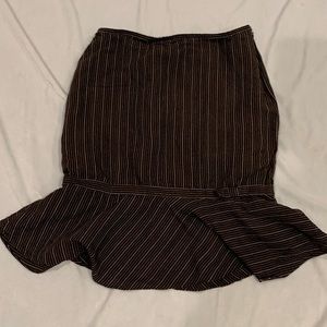 Ann Taylor Factory Store Pin Striped Linen Blend Midi Skirt SZ 4